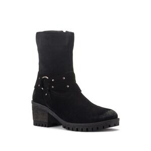 Vintage Foundry Sienna Suede Studded Boot in Black Size 6